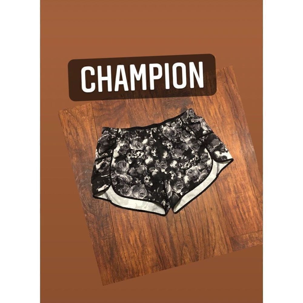 CHAMPION flowers floral print athletic running workout women M shorts